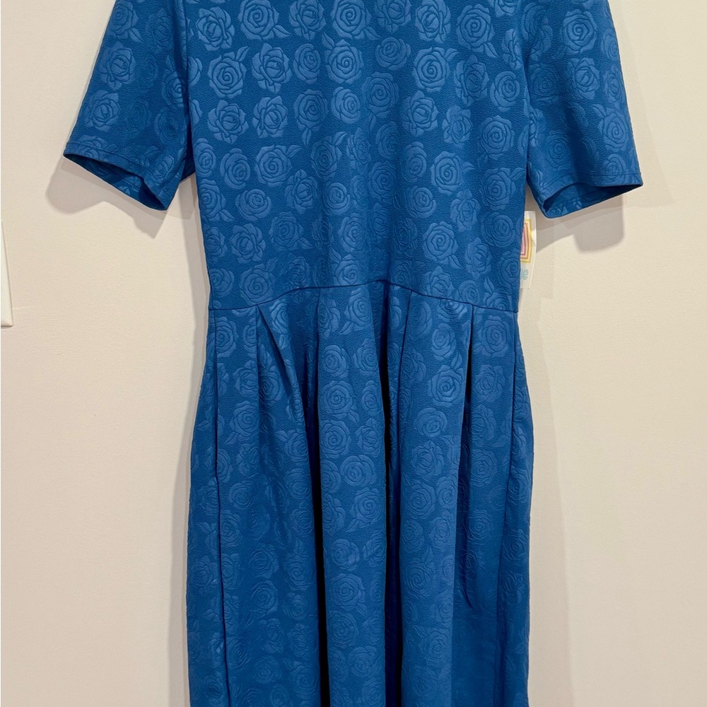 LuLaRoe Blue Floral Dress 2XL Amelia